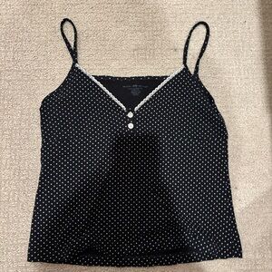 Brandy Melville Black and White Polka Dot Camisole